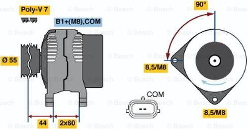 BOSCH 0 124 425 039 - Генератор avtolavka.club