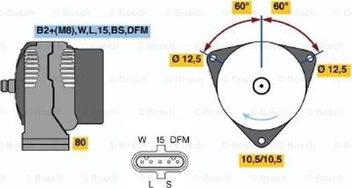 BOSCH 0 124 555 032 - Генератор avtolavka.club