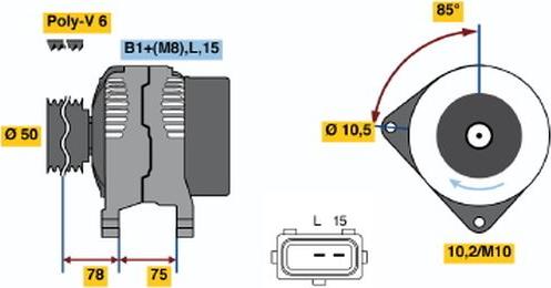 BOSCH 0 124 515 050 - Генератор avtolavka.club