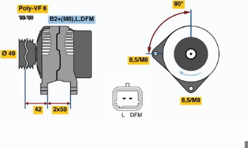 BOSCH 0 124 525 047 - Генератор avtolavka.club