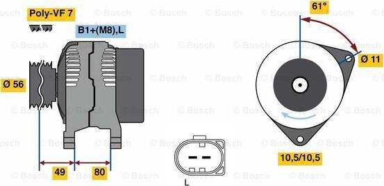 BOSCH 0 124 525 216 - Генератор avtolavka.club