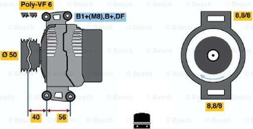 BOSCH 0 124 615 032 - Генератор avtolavka.club