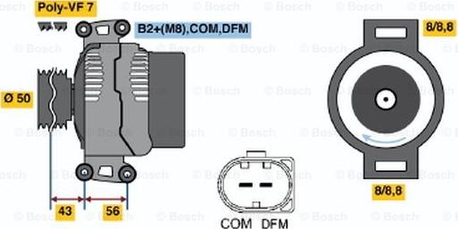 BOSCH 0 124 625 017 - Генератор avtolavka.club