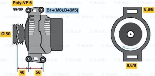 BOSCH 0 124 625 020 - Генератор avtolavka.club