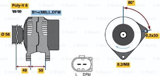 BOSCH 0 124 315 008 - Генератор avtolavka.club