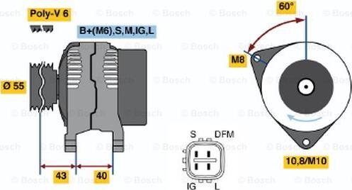 BOSCH 0 124 315 016 - Генератор avtolavka.club