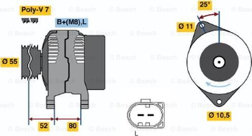 BOSCH 0 124 325 053 - Генератор avtolavka.club