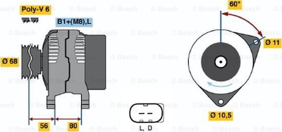 BOSCH 0 124 320 001 - Генератор avtolavka.club