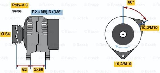 BOSCH 0 124 415 023 - Генератор avtolavka.club