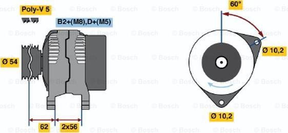 BOSCH 0 124 225 022 - Генератор avtolavka.club