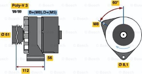 BOSCH 0 120 469 011 - Генератор avtolavka.club