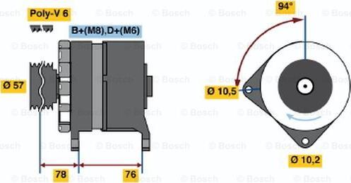 BOSCH 0 986 038 310 - Генератор avtolavka.club