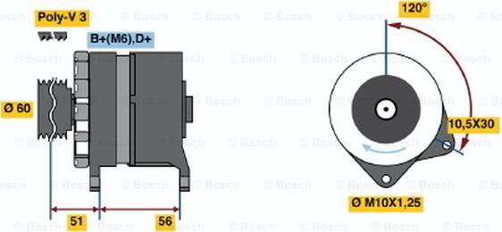 BOSCH 0 120 488 274 - Генератор avtolavka.club