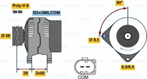 BOSCH 0 121 615 020 - Генератор avtolavka.club