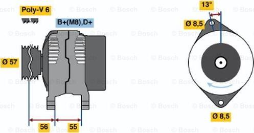 BOSCH 0 123 545 001 - Генератор avtolavka.club