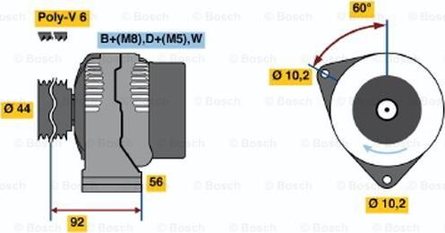 BOSCH 0 123 545 004 - Генератор avtolavka.club