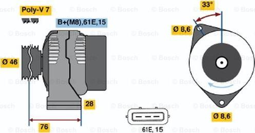 BOSCH 0 123 515 002 - Генератор avtolavka.club