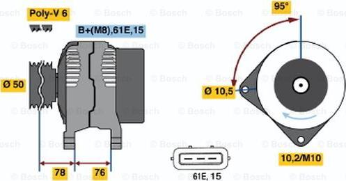 BOSCH 0 123 515 022 - Генератор avtolavka.club