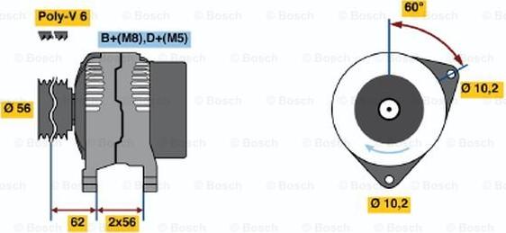 BOSCH 0 123 510 062 - Генератор avtolavka.club