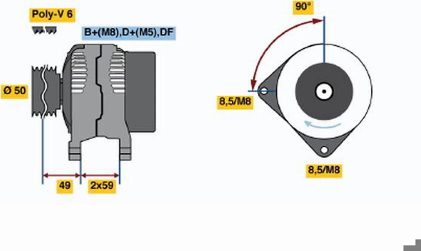 BOSCH 0 123 510 009 - Генератор avtolavka.club