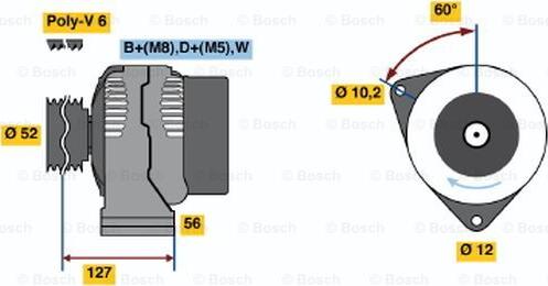 BOSCH 0 123 325 007 - Генератор avtolavka.club