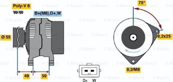 BOSCH 0 123 320 002 - Генератор avtolavka.club