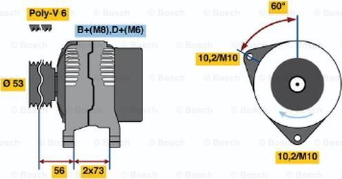 BOSCH 0 123 320 012 - Генератор avtolavka.club