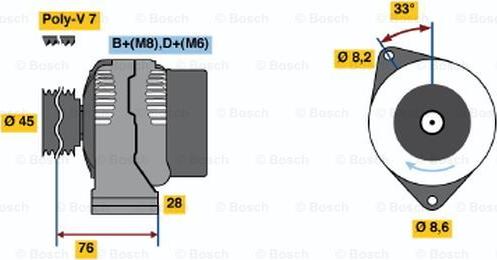 BOSCH 0 123 214 002 - Генератор avtolavka.club