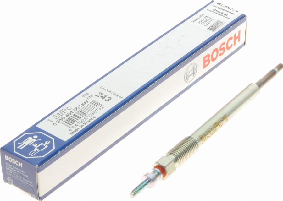 BOSCH 0 250 404 003 - Свічка розжарювання avtolavka.club