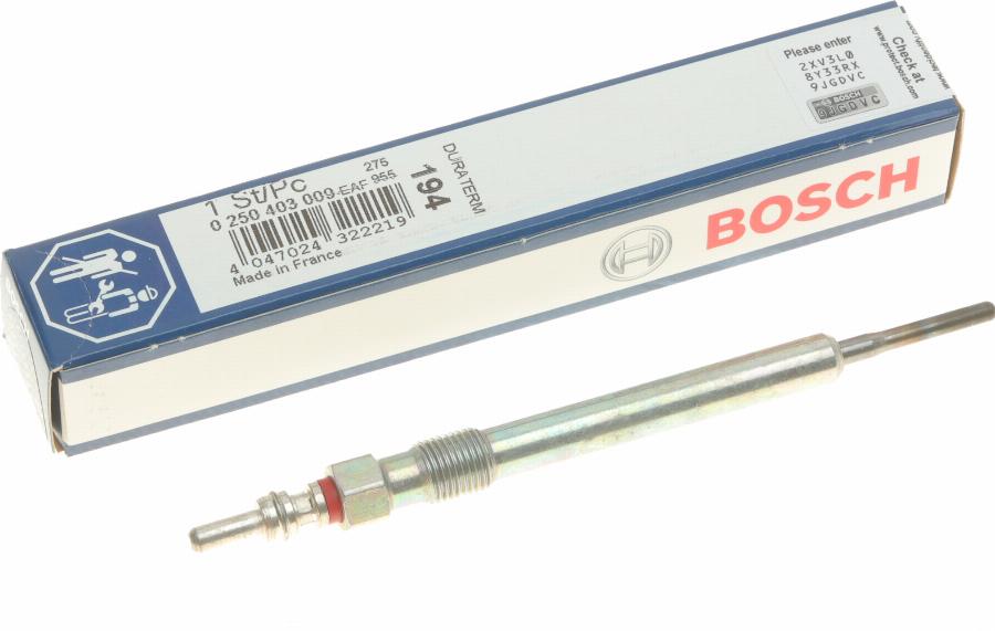 BOSCH 0 250 403 009 - Свічка розжарювання avtolavka.club