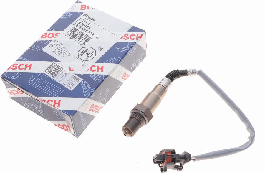 BOSCH 0 258 986 729 - Лямбда-зонд, датчик кисню avtolavka.club