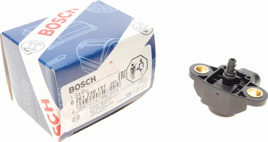 BOSCH 0 261 230 191 - Датчик, тиск наддуву avtolavka.club