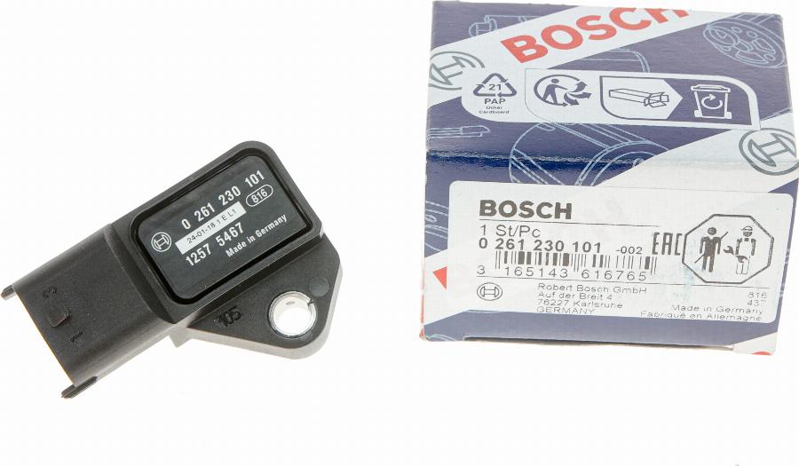 BOSCH 0 261 230 101 - Датчик, тиск наддуву avtolavka.club