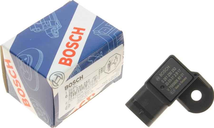 BOSCH 0 261 230 252 - Датчик, тиск наддуву avtolavka.club