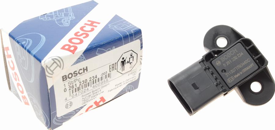 BOSCH 0 261 230 234 - Датчик, тиск наддуву avtolavka.club