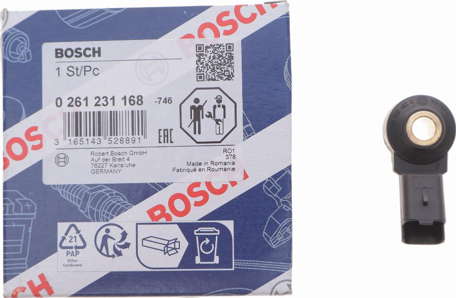 BOSCH 0 261 231 168 - Датчик детонації avtolavka.club