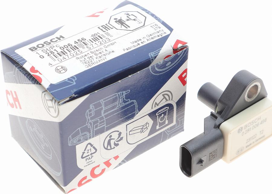 BOSCH 0 281 006 456 - Датчик, тиск наддуву avtolavka.club