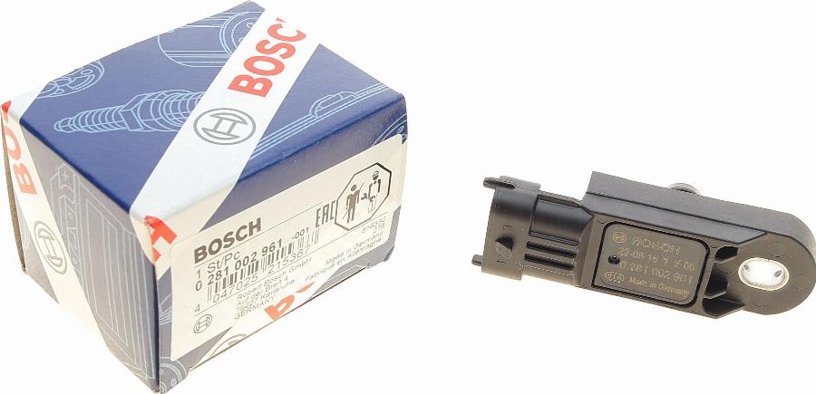 BOSCH 0 281 002 961 - Датчик, тиск наддуву avtolavka.club