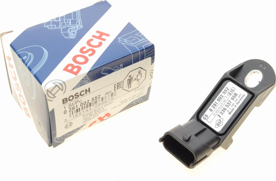 BOSCH 0 281 002 552 - Датчик, тиск у впускний трубі avtolavka.club