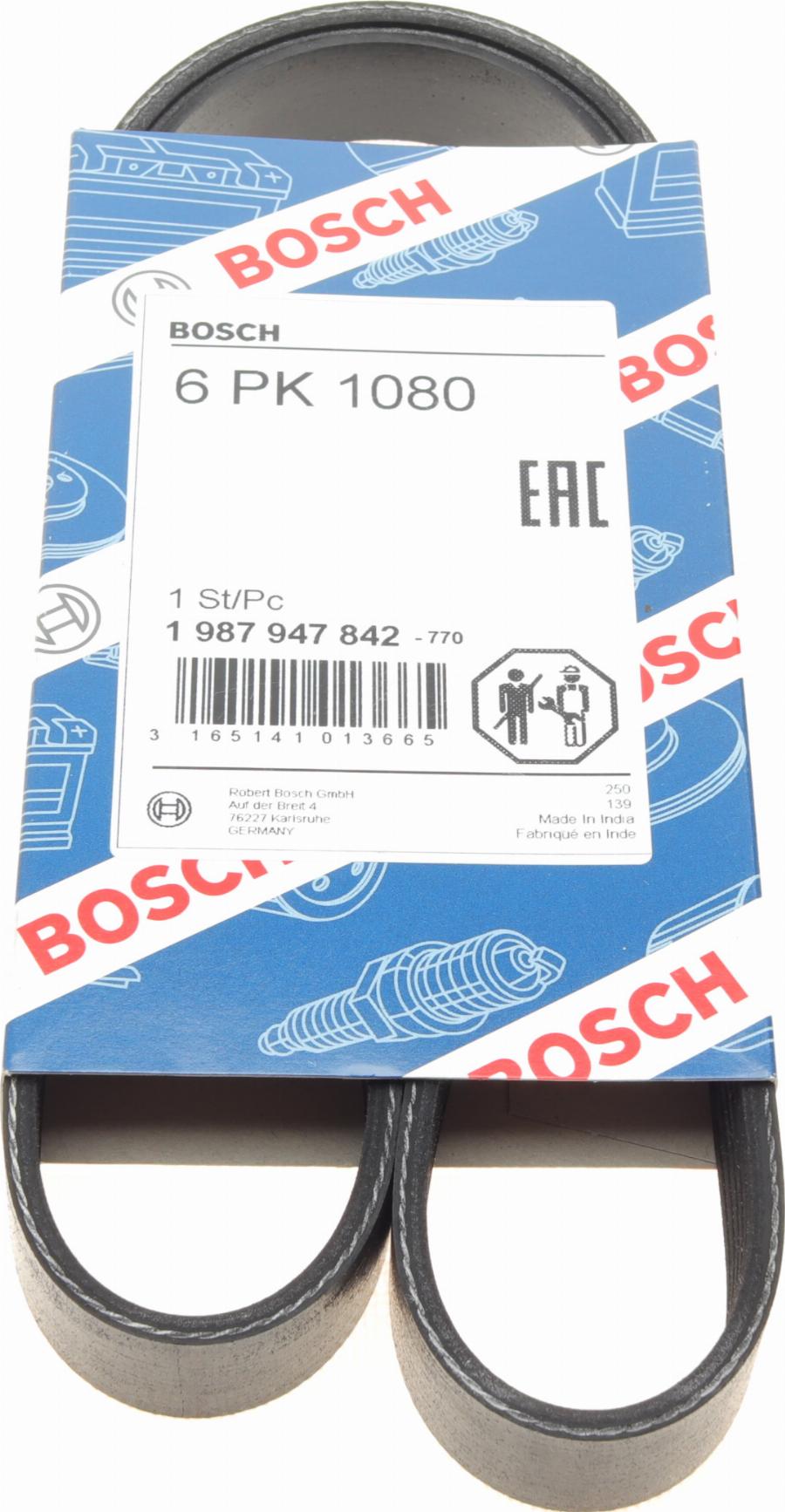 BOSCH 1 987 947 842 - Поліклиновий ремінь avtolavka.club