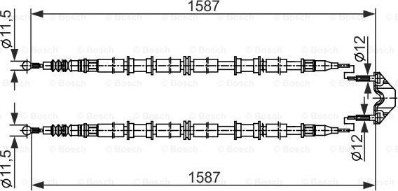 BOSCH 1 987 482 537 - Трос, гальмівна система avtolavka.club