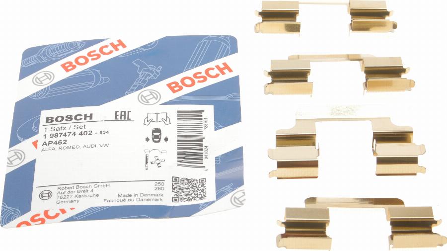 BOSCH 1 987 474 402 - Комплектуючі, колодки дискового гальма avtolavka.club