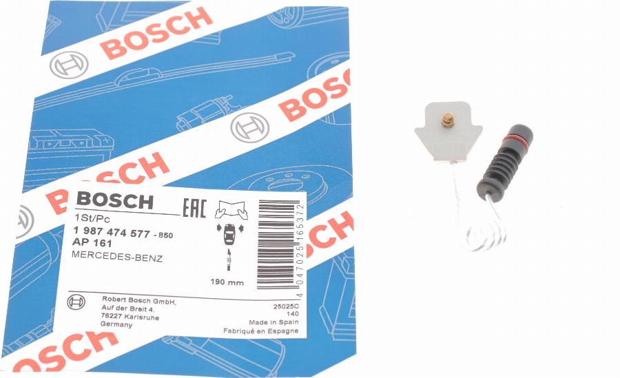 BOSCH 1 987 474 577 - Сигналізатор, знос гальмівних колодок avtolavka.club