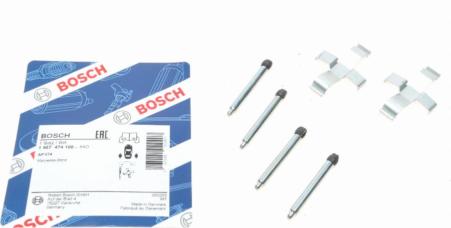 BOSCH 1 987 474 100 - Комплектуючі, колодки дискового гальма avtolavka.club