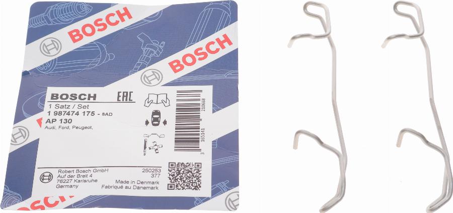 BOSCH 1 987 474 175 - Комплектуючі, колодки дискового гальма avtolavka.club