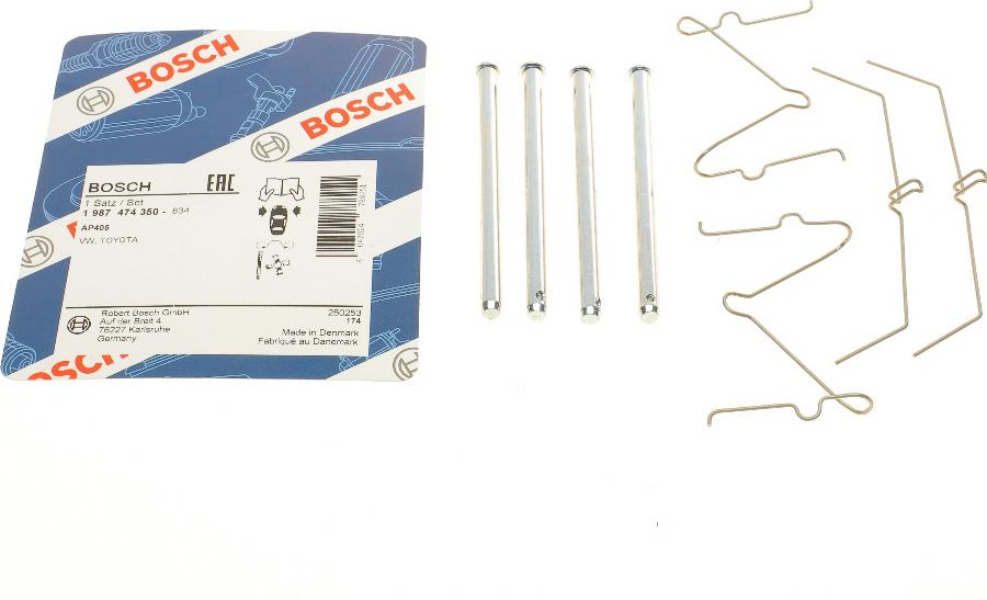 BOSCH 1 987 474 350 - Комплектуючі, колодки дискового гальма avtolavka.club