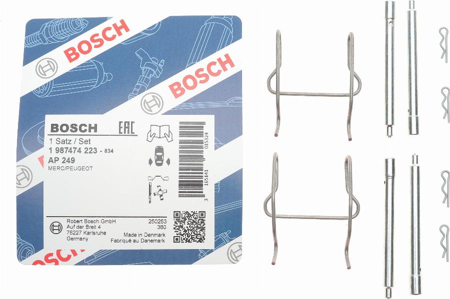 BOSCH 1 987 474 223 - Комплектуючі, колодки дискового гальма avtolavka.club