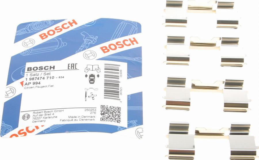 BOSCH 1 987 474 710 - Комплектуючі, колодки дискового гальма avtolavka.club