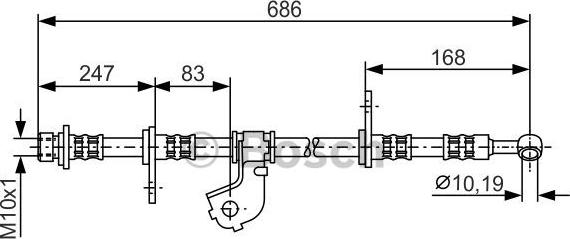 BOSCH 1 987 476 734 - Гальмівний шланг avtolavka.club