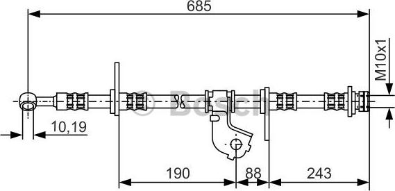 BOSCH 1 987 476 735 - Гальмівний шланг avtolavka.club